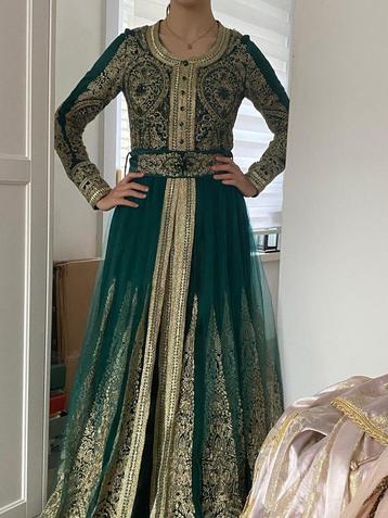 Caftan vert henne / mariage, Enlèvement, Comme neuf, Vert