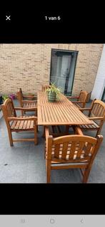Zware uitvoering teak, Tuin en Terras, Tuinsets en Loungesets, Ophalen, Zo goed als nieuw, Tuinset