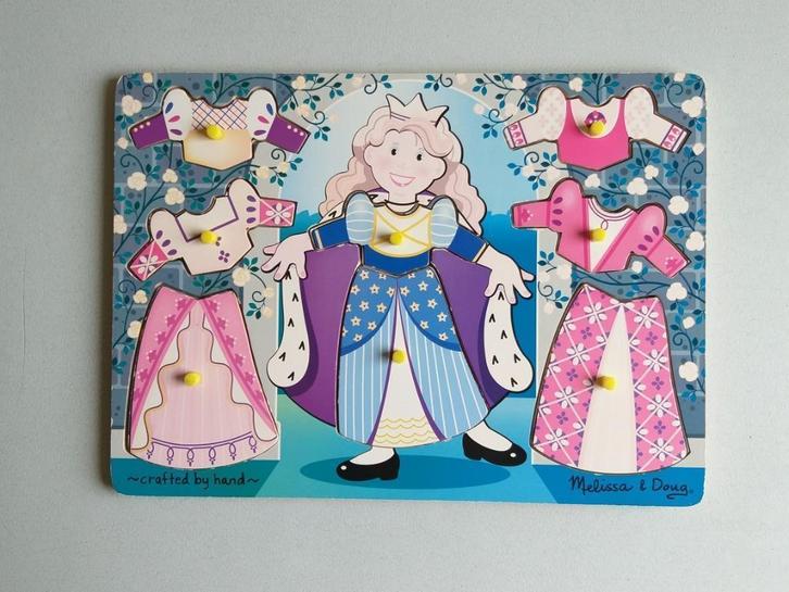 Houten puzzel Melissa & Doug - Princess Dress Up Mix 'n Matc, Kinderen en Baby's, Speelgoed | Kinderpuzzels, Gebruikt, 2 tot 4 jaar