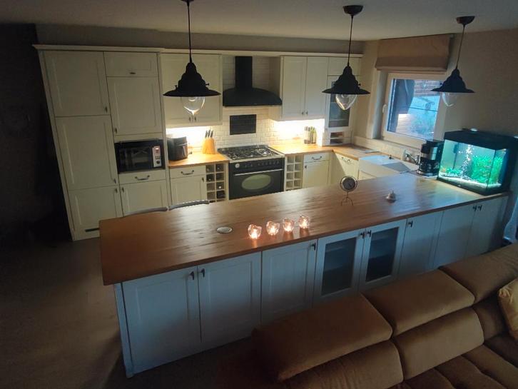 Cuisine, Maison & Meubles, Cuisine | Cuisines complètes, Utilisé, Cuisine en U, Crème, Bois, Enlèvement