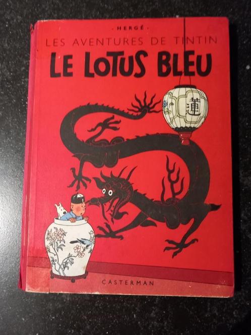 Kuifje - Le lotus bleu - 1946 - houthoudend papier, Livres, BD, Envoi