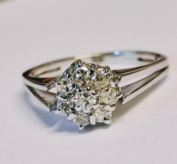 Artdeco entourage ring met diamanten 0,40ct