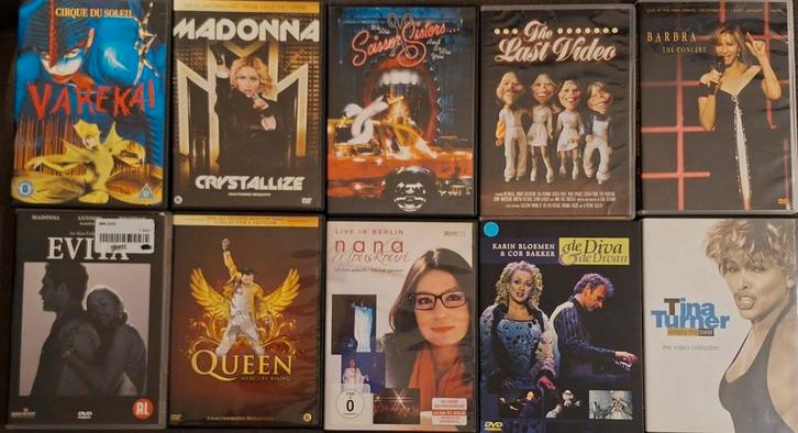 10 X DVD POP ARTIESTEN, Cd's en Dvd's, Cd's | Humor en Cabaret, Zo goed als nieuw, Ophalen of Verzenden