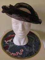 luchtige zwarte hoed handgemaakt, 56 of 57 cm (M, 7 of 7⅛ inch), Ophalen of Verzenden, Hoed, Zo goed als nieuw