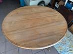 Ronde tafel (ovaal) in massief eikenhout met verlengstuk,, Huis en Inrichting, Tafels | Eettafels, Ophalen, Zo goed als nieuw