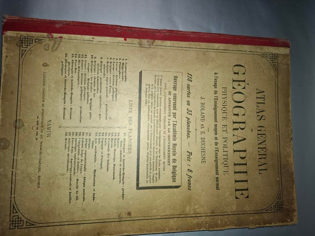 Atlas van de geografie, originele editie 1910, Ophalen of Verzenden, Roland et Duschêne