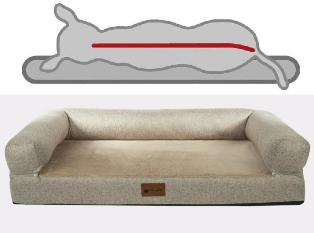 Orthopedische Hondenmand Alabama S Beige 75x55cm, Dieren en Toebehoren, Hondenmanden, Nieuw, Pluche, Ophalen