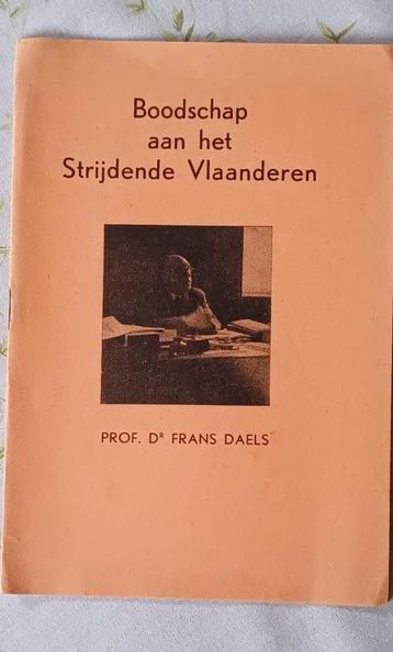 Boodschap aan het Strijdende Vlaanderen van prof. dr. Frans  disponible aux enchères