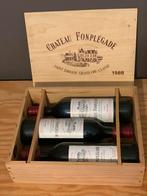 Château Fonplégade ‘88 St.Émilion Grand Cru - kist met 3 fl., Frankrijk, Nieuw, Ophalen of Verzenden, Rode wijn