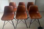 Industriële stoelen 6 stuks Maisons du Monde, Huis en Inrichting, Stoelen, Ophalen, Zo goed als nieuw, Bruin, Leer