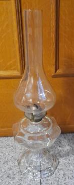Grote, volledig glazen olielamp, Ophalen of Verzenden