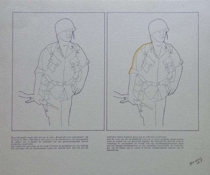 JEF GEYS / KLEURBOEK VOLWASSENEN / LITHO + POTLOOD / 33x35cm, Antiek en Kunst, Kunst | Litho's en Zeefdrukken, Ophalen of Verzenden