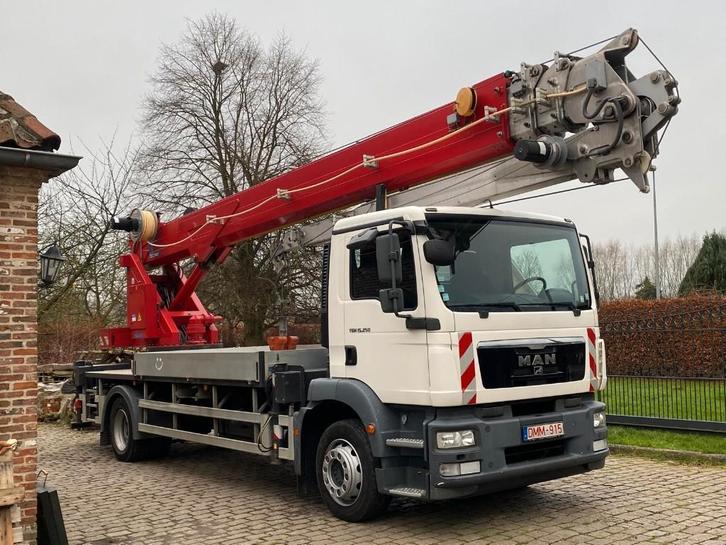 MAN Böcker kraanwagen TGM15.250, Auto's, Vrachtwagens, Bedrijf, ABS, Centrale vergrendeling, Cruise Control, Mistlampen, MAN, Diesel