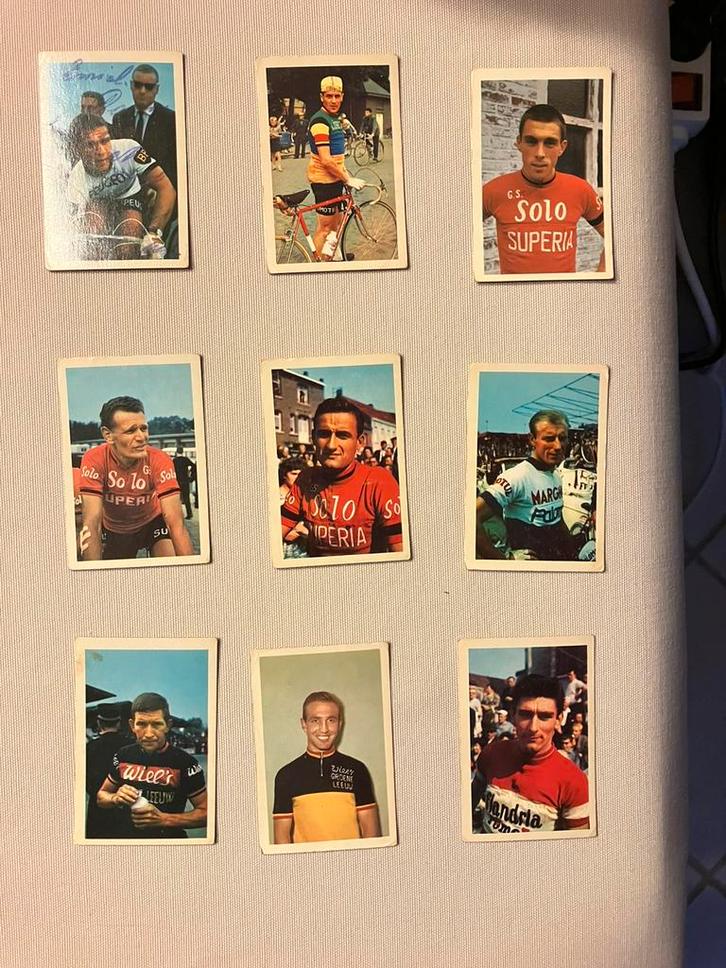 9 kaarten wielrenners Walter Godefroot Patrick Sercu, Verzamelen, Foto's en Prenten, Gebruikt, Ophalen of Verzenden