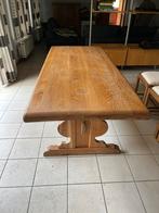 Massief Eiken tafel en stoelen, Ophalen, Gebruikt, Eikenhout, 200 cm of meer