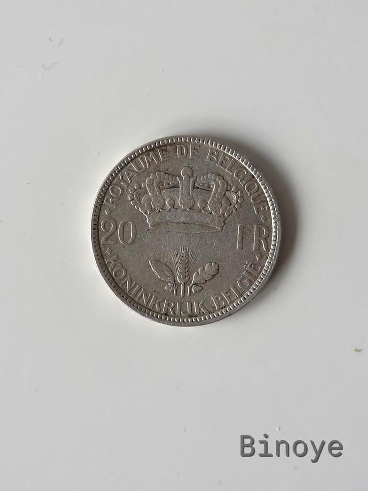 Belgique 1935 – 20F argent Léopold III – type B – TTB - posA, Postzegels en Munten, Munten | België, Zilver, Zilver, Ophalen of Verzenden