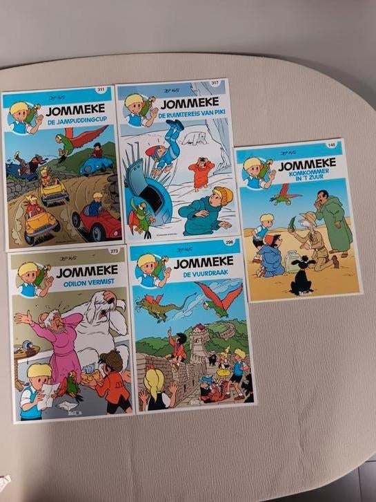 Jommeke 5 strips + 1 puzzelboek, Ophalen of Verzenden, Zo goed als nieuw