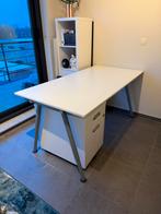 Ikea bureau, wit, in hoogte verstelbaar, 160x80 + bureaulade, Huis en Inrichting, Ophalen, In hoogte verstelbaar, Zo goed als nieuw