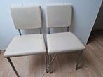 2 beige keukenstoelen, Huis en Inrichting, Gebruikt, Leer, Ophalen