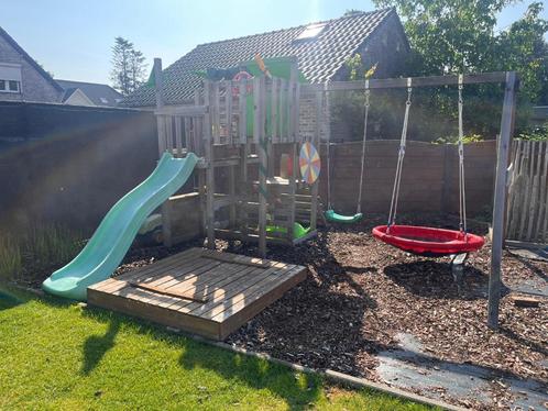 Speeltuin, Kinderen en Baby's, Speelgoed | Buiten | Speeltoestellen, Zo goed als nieuw, Glijbaan, Klimtouw, Klimwand, Schommel