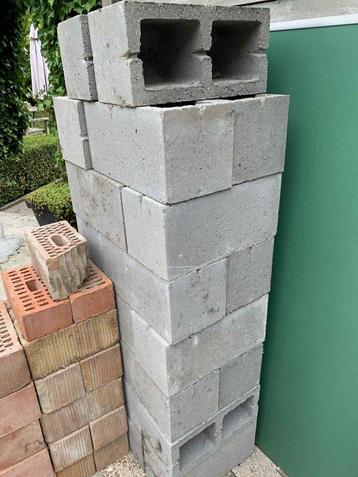 23 nieuwe betonblokken hol 39x19x19 cm + gratis snelbouwers, Enlèvement ou Envoi