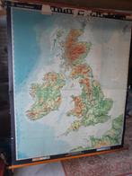 XL Vintage schoolkaart UK Britse eilanden, Antiek en Kunst, Ophalen