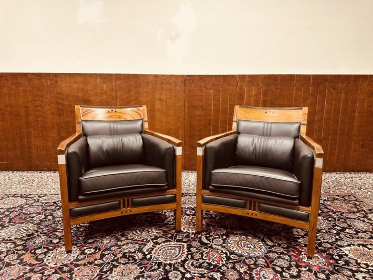 2x Klassieke Art Deco Fauteuil Schuitema Stijl, Antiek en Kunst, Antiek | Kantoor en Zakelijk, Ophalen of Verzenden