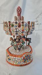 Prachtige mozaïek carousel muziekdoos, Ophalen of Verzenden