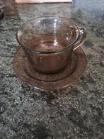 Koffietas BP en onderbord, Ophalen, Gebruikt, Glas, Effen