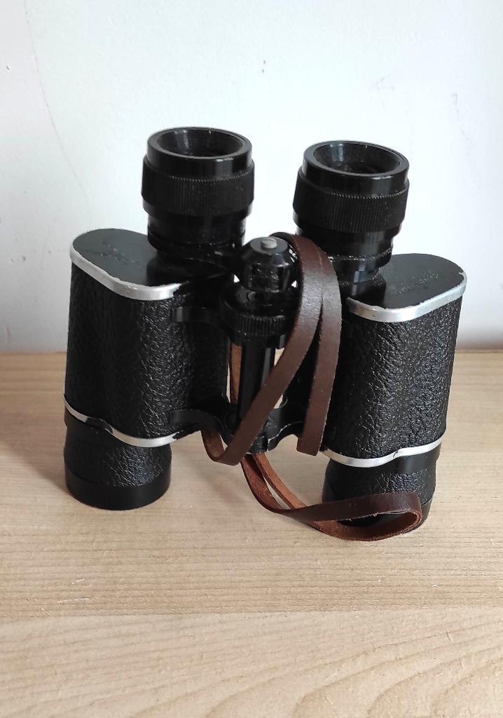 Verrekijker met lederen opbergtas Retro Vintage, Audio, Tv en Foto, Optische apparatuur | Verrekijkers, Gebruikt, Met hoes of tas