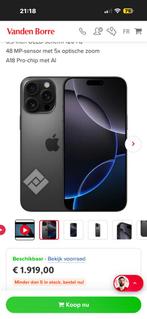 Iphone 16 pro max 1Tb nieuw, Telecommunicatie, Ophalen, Zwart, 1 TB, Nieuw