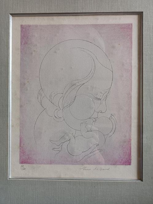 Litho (72/100) van Felix De Boeck (moeder met kind), Antiek en Kunst, Kunst | Litho's en Zeefdrukken, Ophalen