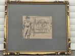 dessin personnage signe romeo dumoulin, Antiek en Kunst, Ophalen of Verzenden