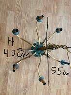 Lustre ancien en bronze 6 branches/bougies comme neuf., Enlèvement, Comme neuf