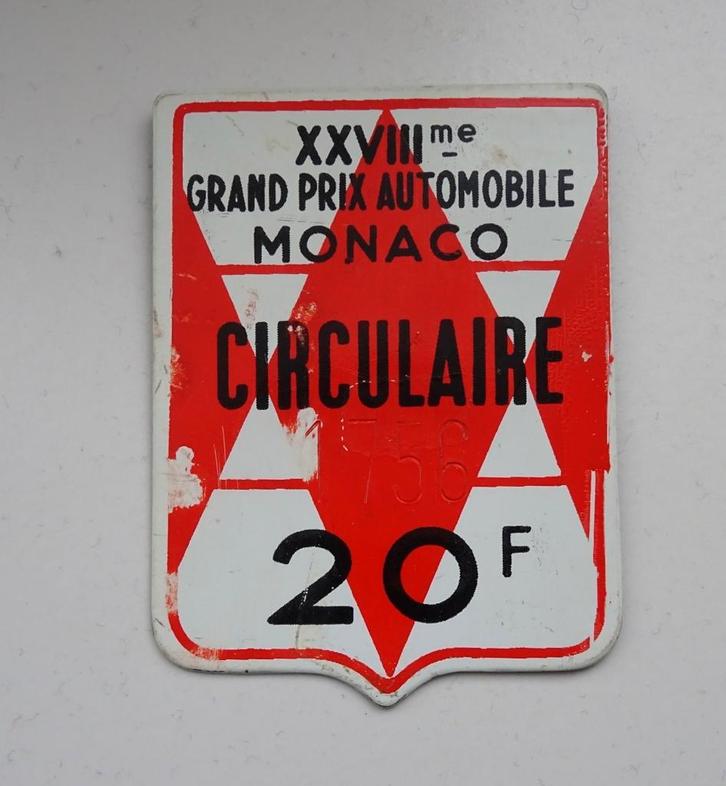 Metalen toegangs broche Grand Prix F1 Monaco 1970, Verzamelen, Automerken, Motoren en Formule 1, Gebruikt, Formule 1, Ophalen of Verzenden