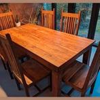 Houten tafel (teak) en 6 stoelen, Huis en Inrichting, Ophalen, Gebruikt