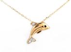 Collier en or jaune 18K avec pendentif avec diamants et cért, Handtassen en Accessoires, Kettingen, Ophalen, Geel, Goud, Met hanger