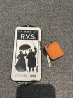 Rvs verzekeringen emaille deurpostje, Ophalen of Verzenden, Zo goed als nieuw