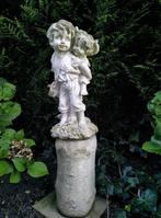 Tuinbeeld Broer en Zus op sokkel, Jardin & Terrasse, Statues de jardin, Pierre, Homme, Enlèvement, Utilisé