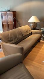 Zetel set leder JORI (lange sofa en twee éénzits), 150 tot 200 cm, Leder beige merk JORI, Rechte bank, Gebruikt