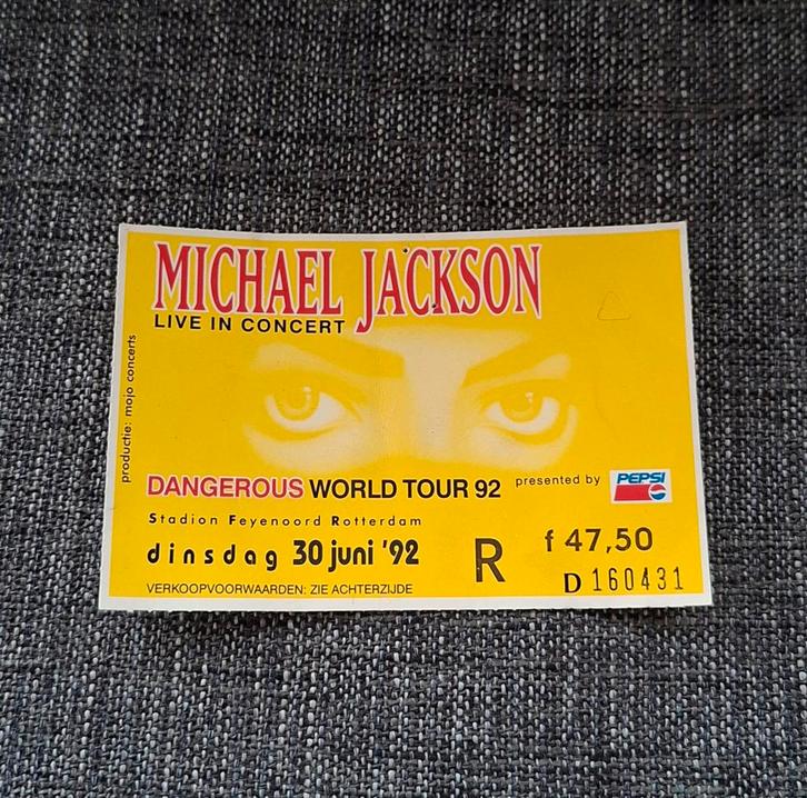 Michael Jackson Dangerous World Tour ticket Rotterdam 1992, Collections, Musique, Artistes & Célébrités, Enlèvement ou Envoi