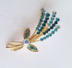 Schitterende vintage broche met steentjes, Ophalen of Verzenden, Koper, Broche