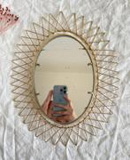 Petit miroir soleil ovale doré et rétractable Erdecor Escaut, Ophalen of Verzenden, Ovaal, Minder dan 50 cm, Minder dan 100 cm