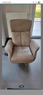 Lederen electrische relaxzetel, Huis en Inrichting, Fauteuils, Ophalen, Minder dan 50 cm, Gebruikt, Minder dan 75 cm