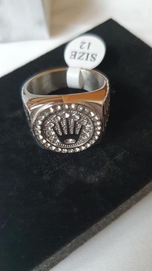 JeweBella heren zegelring roestvrij staal maat 12 ø22 Nieuw, Handtassen en Accessoires, Ringen, Nieuw, Heer, 20 of groter, Zwart