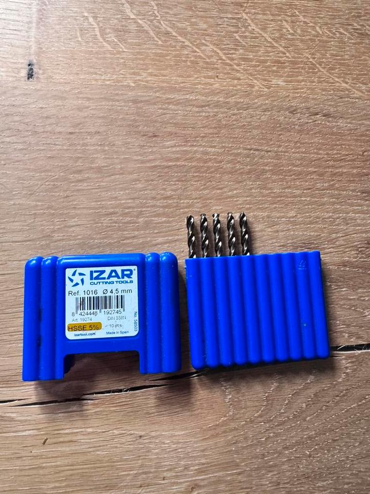 Izar HSSE Cobalt Boren 4,5 mm – Nieuw (Set van 5 stuks), Bricolage & Construction, Outillage | Foreuses, Neuf, Enlèvement ou Envoi