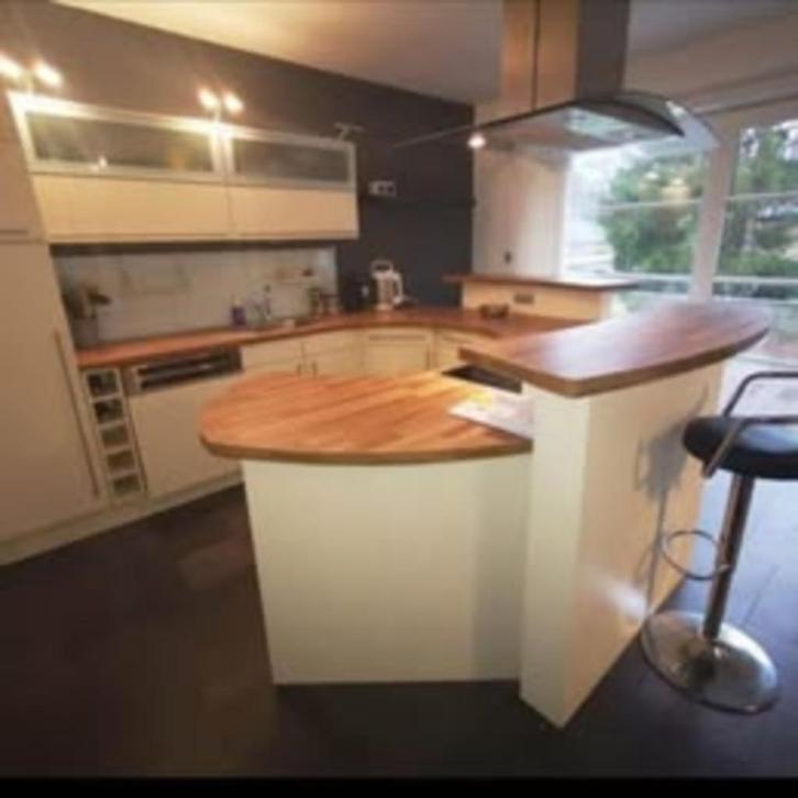 Cuisine équipée Krefel avec électroménagers, Huis en Inrichting, Keuken | Complete keukens, Gebruikt, Overige typen, Crème, Hout