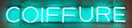 Vintage "Coiffure" neon, Ophalen of Verzenden, Gebruikt, Lichtbak of (neon) lamp