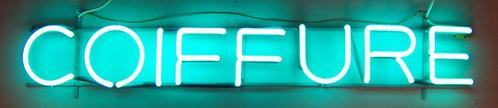 Vintage "Coiffure" neon, Verzamelen, Merken en Reclamevoorwerpen, Gebruikt, Lichtbak of (neon) lamp, Ophalen of Verzenden