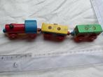 houten trein wagons speelgoed vintage, Kinderen en Baby's, Speelgoed | Houten speelgoed, Ophalen of Verzenden